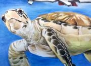 Pelukis Pangandaran Ajak Masyarakat Lindungi Habitat Laut Dalam Bentuk Karya
