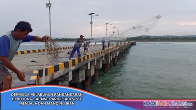 Dermaga Bojong Salawe Belum Ada Aktifitas Transportasi Laut, Jadi Spot Mancing Dan Menjala Ikan