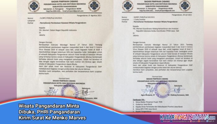 PHRI Pangandaran Surati Menko Marves, Perekonomian Carut Marut Minta Wisata Dibuka
