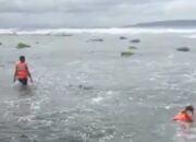 Pemuda Pancasila Bersama Tim SAR Gabungan Lakukan Pencarian Korban Tenggelam Di Pantai Karapyak