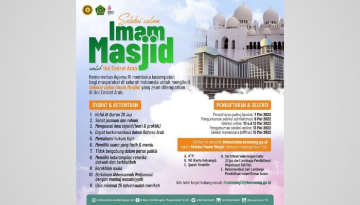 Warga Kabupaten Pangandaran Yang Berminat Jadi Imam Masjid Uni Emirat Arab, Ini Persyaratannya