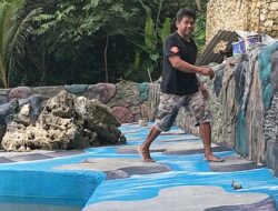 Lukisan 3 Dimensi Di Lantai Tepi Kolam Renang Gua Nyalindung, Bakal Jadi Spot Foto Favorit