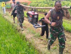 Kodim 0625 Bersama Dinas Pertanian Pangandaran,Tingkatkan Produktivitas Padi melalui Pompanisasi Pengairan Sawah