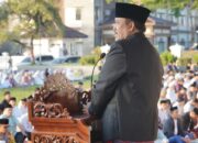 Bupati Pangandaran Bersama Warga Masyarakat Laksanakan Sholat Idul Adha 1445 Hijriyah Di Alun Alun Parigi