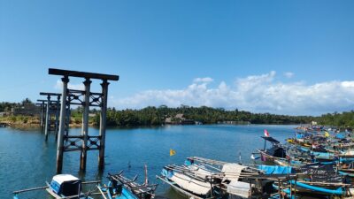 Foto Pemandangan Suasana Sungai Sodong Kopo Nusawiru Cijulang