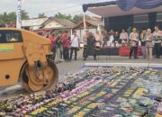 Polres Pangandaran Musnahkan 2.086 Botol Miras Hasil Operasi Pekat Lodaya 2025