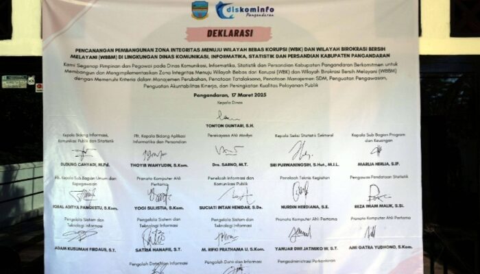 Diskominfo Pangandaran Canangkan Zona Integritas Menuju WBK dan WBBM