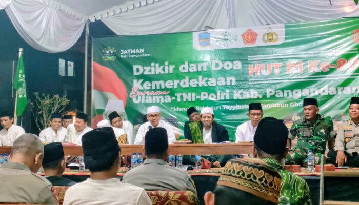 JATMAN Pangandaran Gelar Dzikir dan Doa Kemerdekaan Bersama TNI-Polri di Cikembulan