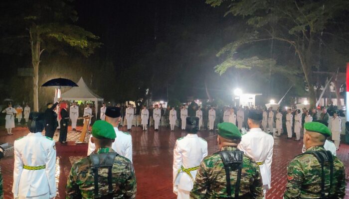 Pengukuhan Paskibraka Pangandaran Diguyur Hujan,Acara Berjalan Khidmat