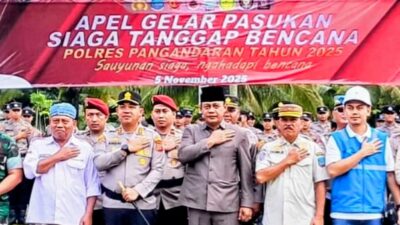 Ketua DPRD Pangandaran Hadiri Apel Gelar Pasukan Siaga Tanggap Bencana 2025