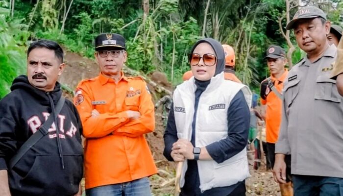 Longsor Tutup Akses Jalan di Bangunjaya, Bupati Pangandaran Tinjau Langsung Lokasi