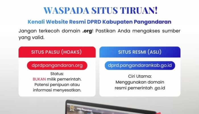 Waspada Peniruan Identitas Digital, DPRD Pangandaran Tegaskan Situs Resmi Gunakan Domain .go.id