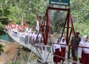 Dandim 0625/Pangandaran Resmikan Dua Jembatan Gantung Garuda, Perkuat Akses dan Ekonomi Warga
