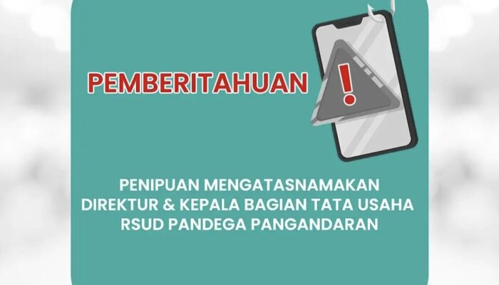 Waspada Penipuan Catut Nama Pimpinan RSUD Pandega Pangandaran, Masyarakat Diminta Jangan Mudah Percaya